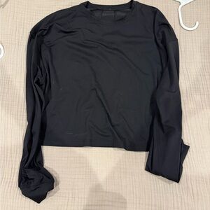 lululemon athletica Black Long Sleeve Crop Top